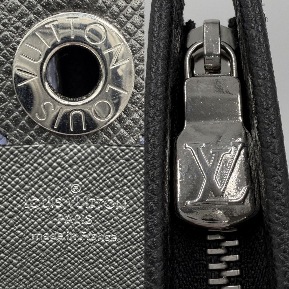 Louis Vuitton Clutch Taiga Pochette Voyage MM Second Black Silver — view 5