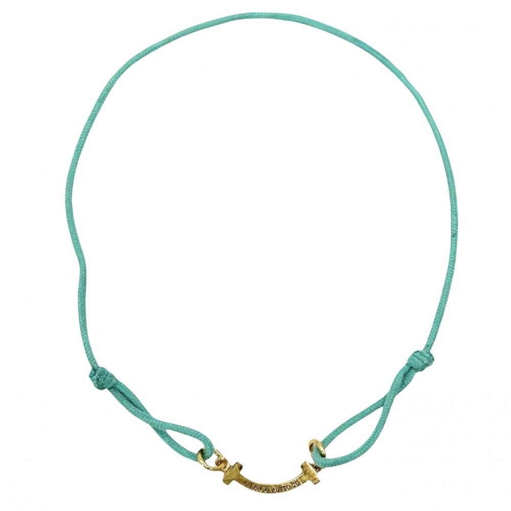 Tiffany & Co Bracelet T Smile 18k YG 20 Gold Blue — view 2