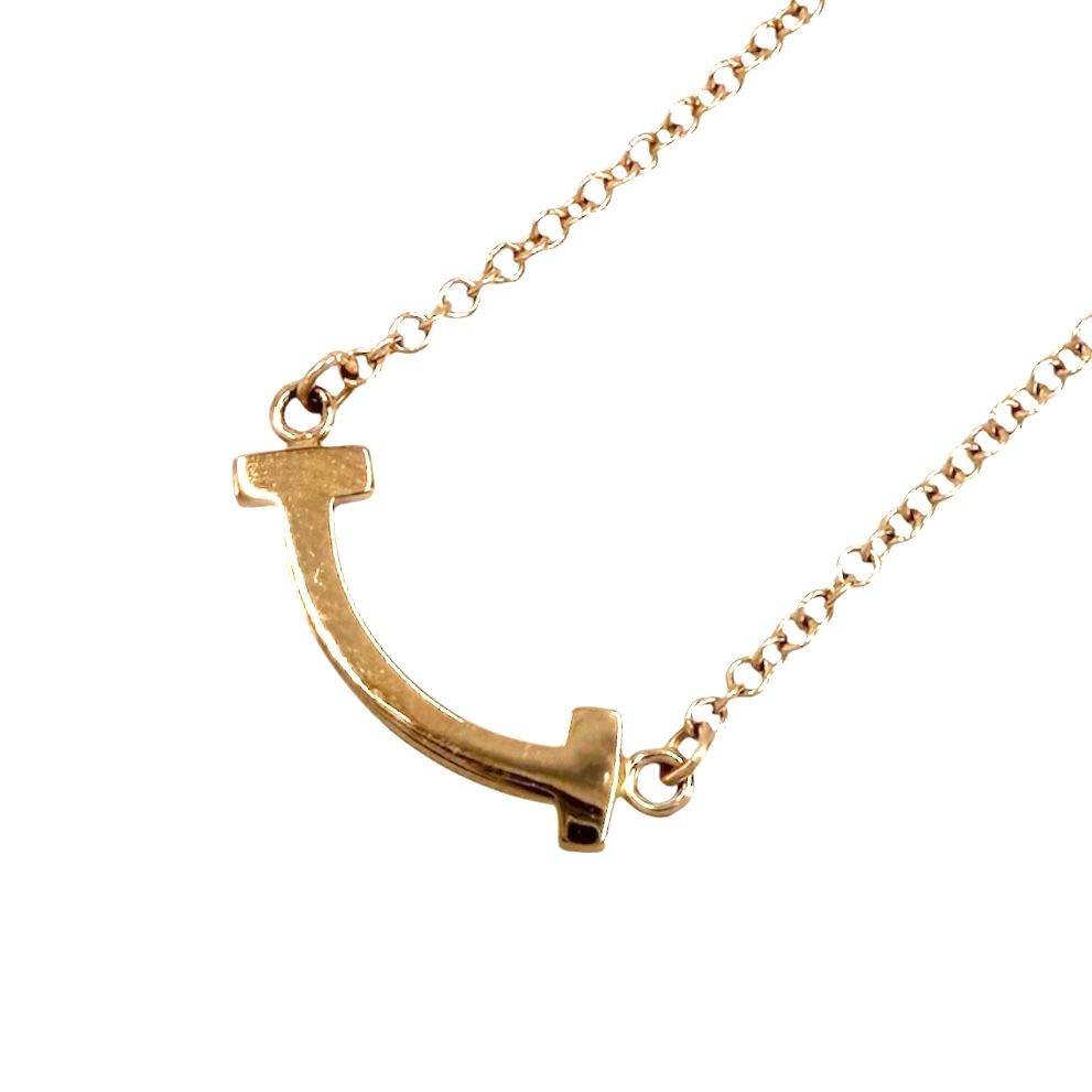 Tiffany & Co Necklace T Smile Mini Pendant Adjustable Star with 18k PG Gold