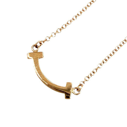 Tiffany & Co Necklace T Smile Mini Pendant Adjustable Star with 18k PG Gold