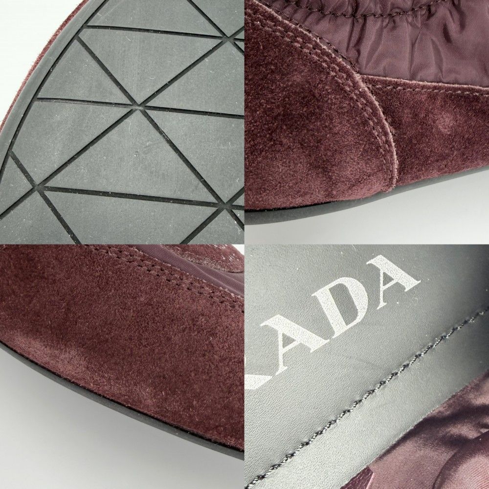Prada Sneakers Collapse Shoes 38 Nylon Suede Bordeaux — view 7