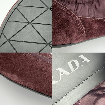Prada Sneakers Collapse Shoes 38 Nylon Suede Bordeaux — view 7