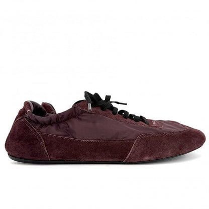 Prada Sneakers Collapse Shoes 38 Nylon Suede Bordeaux — view 2