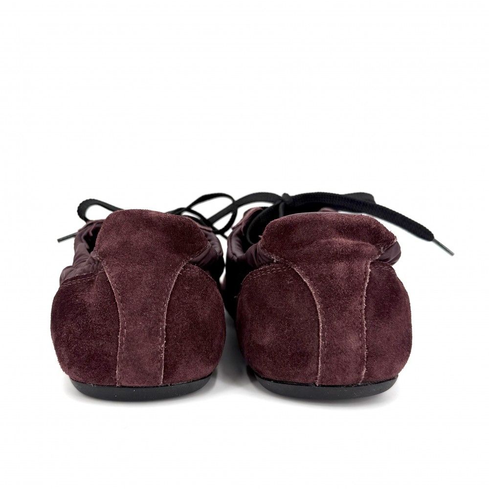 Prada Sneakers Collapse Shoes 38 Nylon Suede Bordeaux — view 4