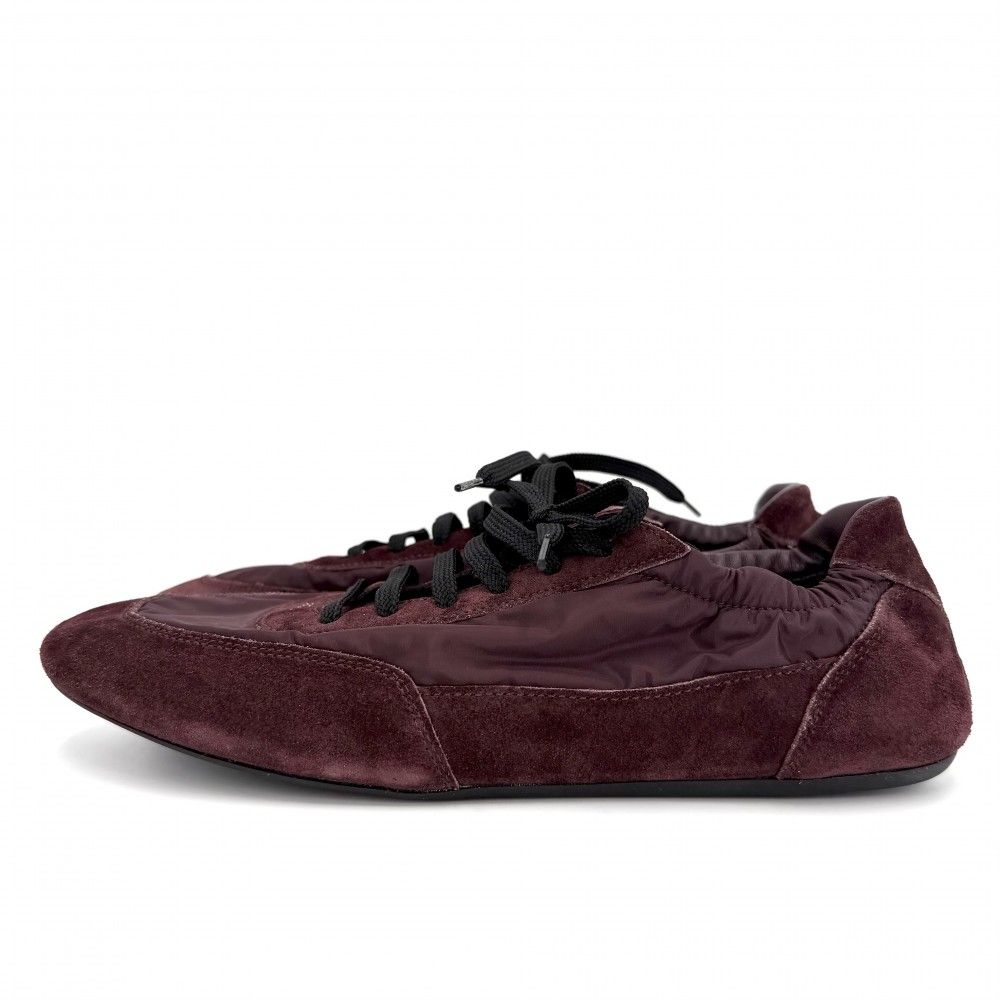 Prada Sneakers Collapse Shoes 38 Nylon Suede Bordeaux — view 3