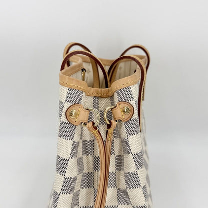 Louis Vuitton Tote Damier Azur Neverfull PM Handbag Shoulder Canvas Gold — view 8