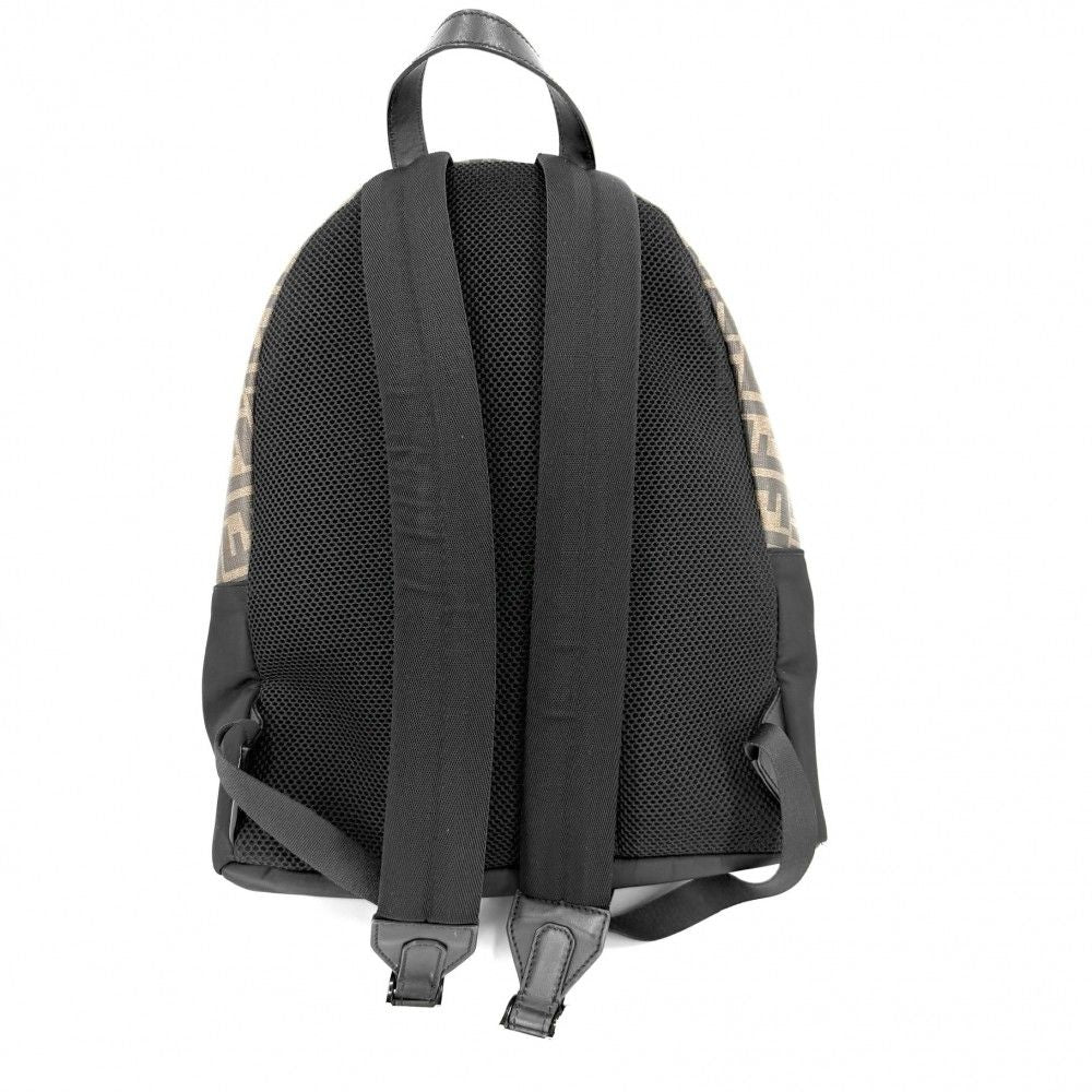 Fendi Zucca Backpack Nylon Leather Brown Black Silver — view 2