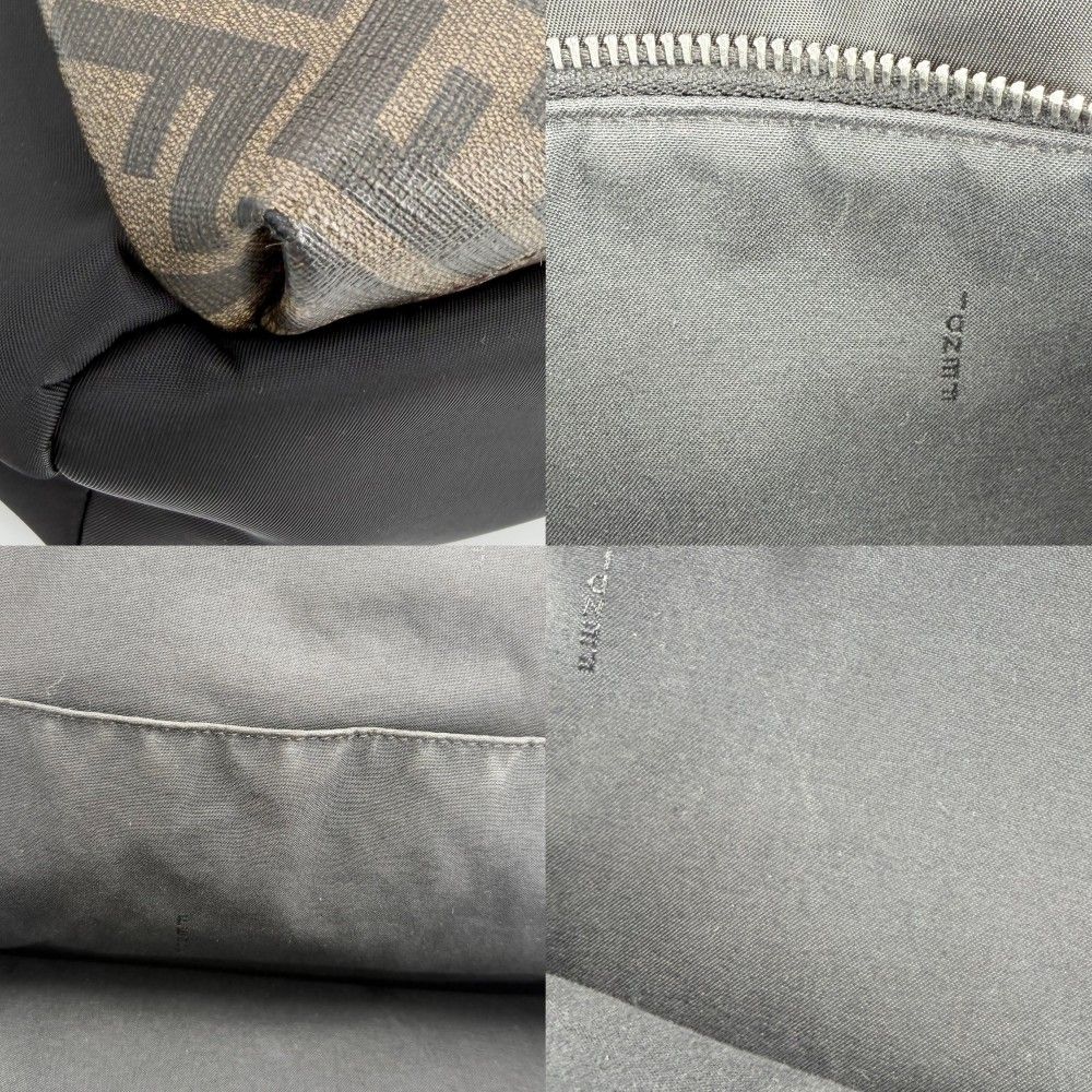 Fendi Zucca Backpack Nylon Leather Brown Black Silver — view 6