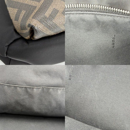 Fendi Zucca Backpack Nylon Leather Brown Black Silver — view 6