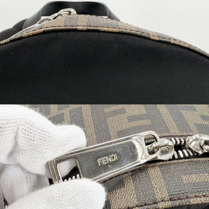 Fendi Zucca Backpack Nylon Leather Brown Black Silver — view 7