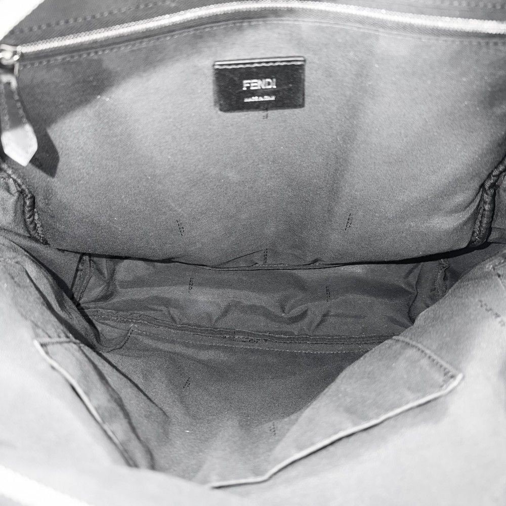 Fendi Zucca Backpack Nylon Leather Brown Black Silver — view 4
