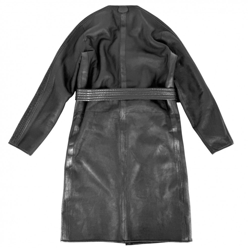 Louis Vuitton Boa Shearling Long Coat Leather Reversible 36 Black Sheep Spring — view 2