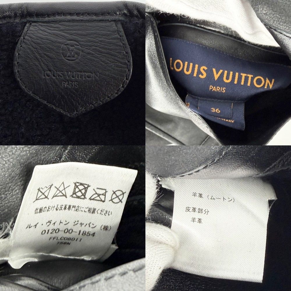 Louis Vuitton Boa Shearling Long Coat Leather Reversible 36 Black Sheep Spring — view 6