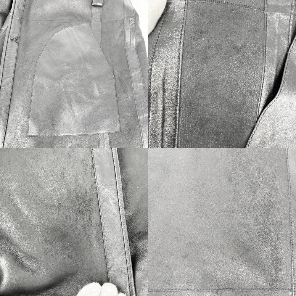 Louis Vuitton Boa Shearling Long Coat Leather Reversible 36 Black Sheep Spring — view 7