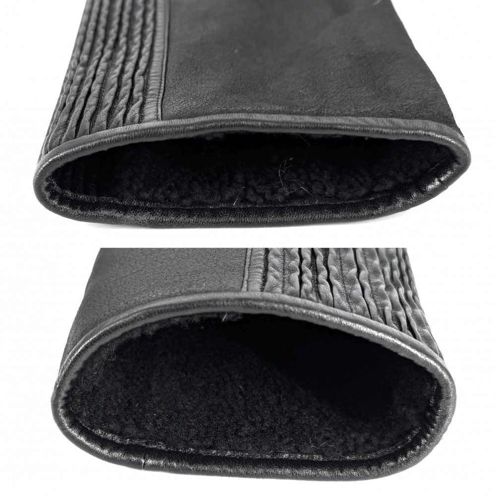 Louis Vuitton Boa Shearling Long Coat Leather Reversible 36 Black Sheep Spring — view 5
