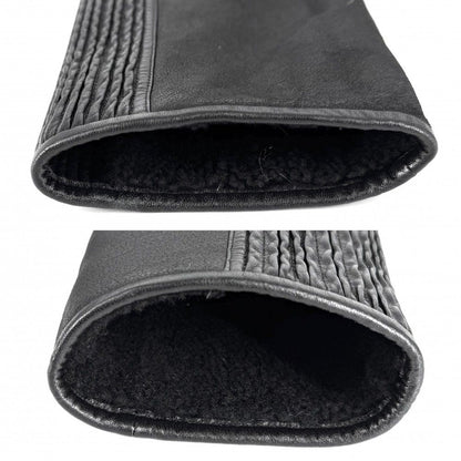 Louis Vuitton Boa Shearling Long Coat Leather Reversible 36 Black Sheep Spring — view 5