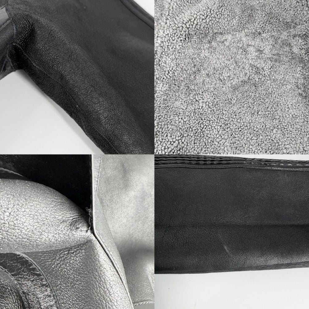 Louis Vuitton Boa Shearling Long Coat Leather Reversible 36 Black Sheep Spring — view 8