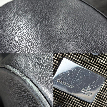 Chanel Handbag CC Logo Drawstring Bag Coco Charm Shoulder Caviar Leather Black — view 8