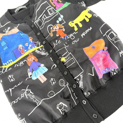 Dolce & Gabbana Cardigan Top & 38 Black Multicolor Cashmere Silk Spring Autumn — view 8