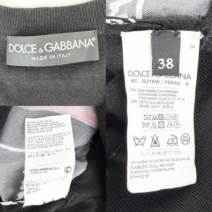 Dolce & Gabbana Cardigan Top & 38 Black Multicolor Cashmere Silk Spring Autumn — view 4