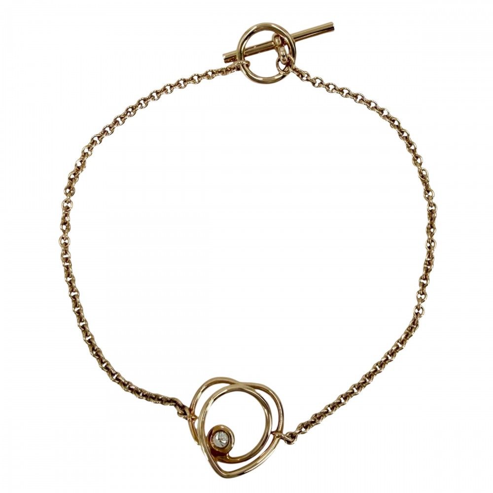 Hermes Bracelet Heart Vertiges Cool 18k PG Gold Diamond — view 2