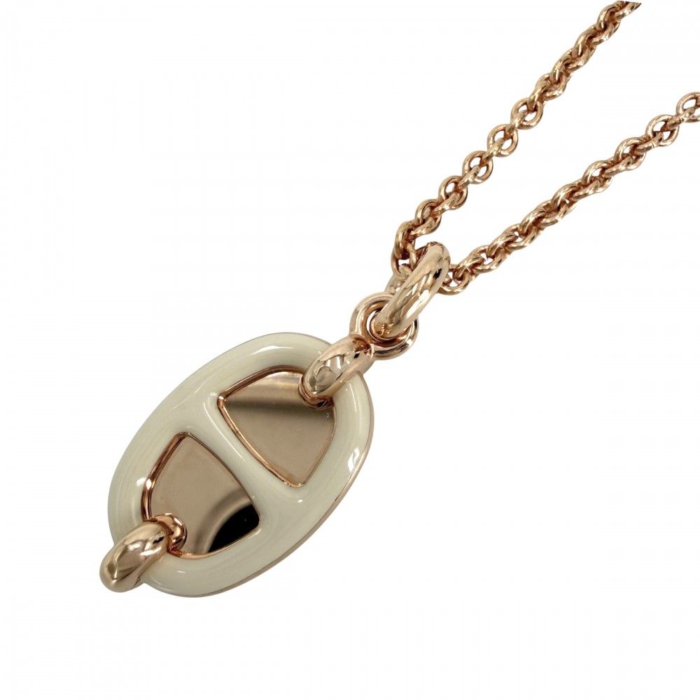 Hermes Necklace Mini Star Maillon PM Chaine D'ancre Pendant Gold White