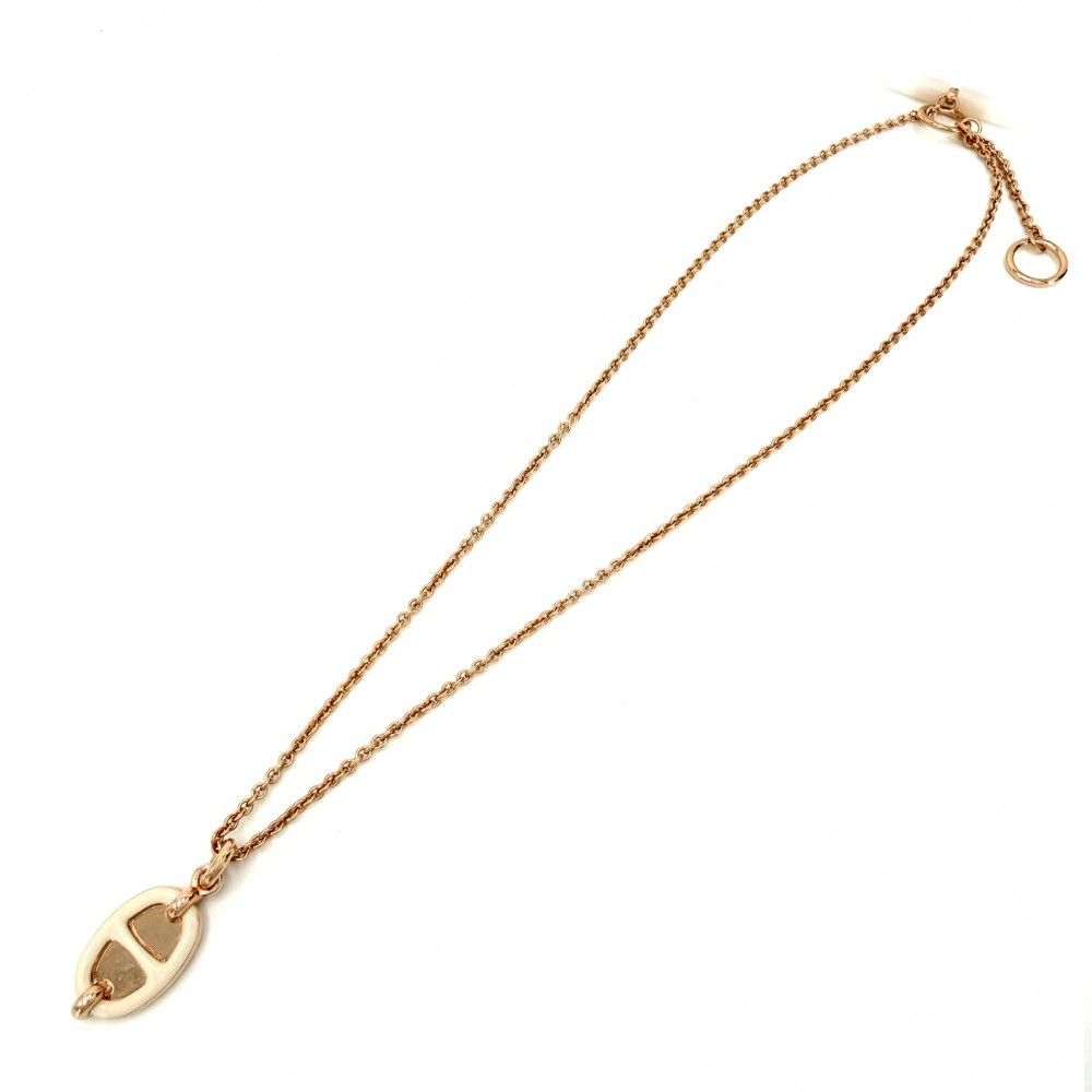 Hermes Necklace Mini Star Maillon PM Chaine D'ancre Pendant Gold White — view 5