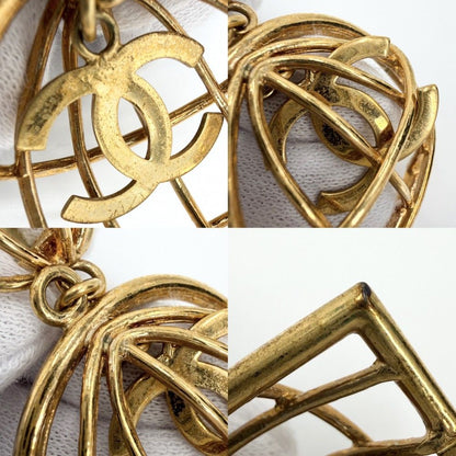Chanel Earrings Birdcage CC Logo Vintage 2 9 Gold — view 6