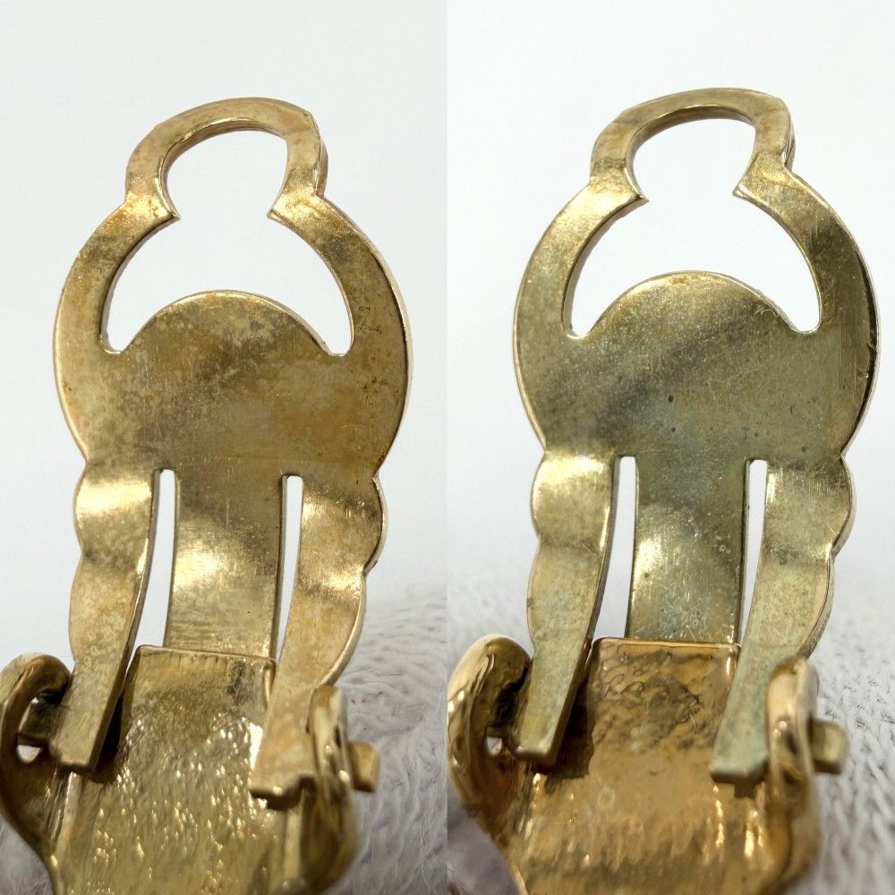 Chanel Earrings Birdcage CC Logo Vintage 2 9 Gold — view 3