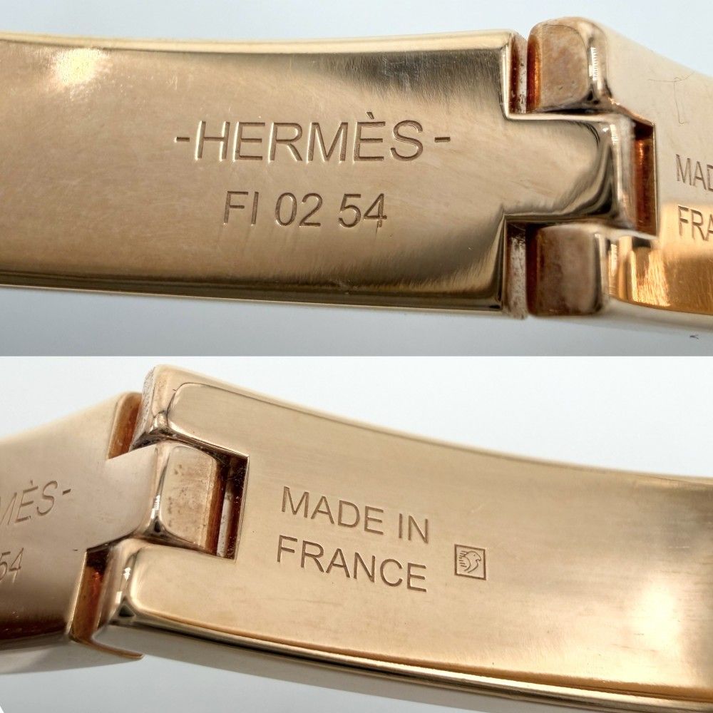 Hermes Bangle Mini Click Chaine D'ancre Bracelet Ivory Golden Rose — view 4