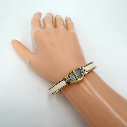 Hermes Bangle Mini Click Chaine D'ancre Bracelet Ivory Golden Rose — view 3