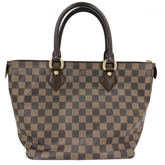 Louis Vuitton Tote Shoulder Damier Saleya PM Handbag Brown Gold