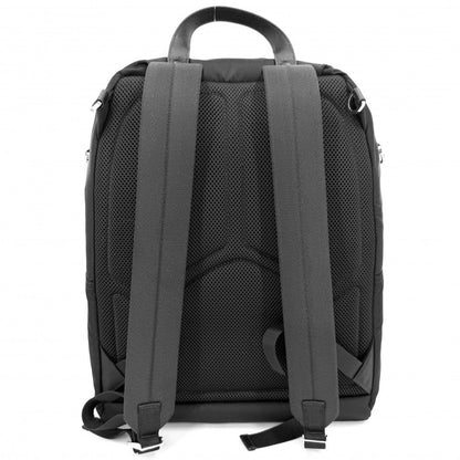 Prada Backpack Triangle Logo Nylon Black Silver — view 2