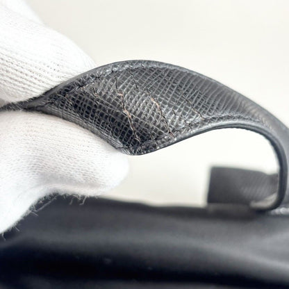 Prada Backpack Triangle Logo Nylon Black Silver — view 7