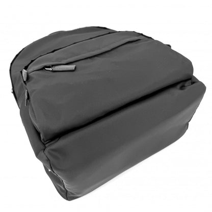 Prada Backpack Triangle Logo Nylon Black Silver — view 3
