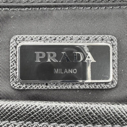 Prada Backpack Triangle Logo Nylon Black Silver — view 5