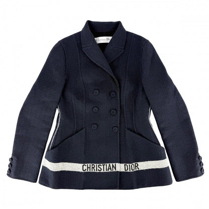 Dior Dio Jacket Logo Double Breasted Outer jacket 40 Navy Nylon Winter