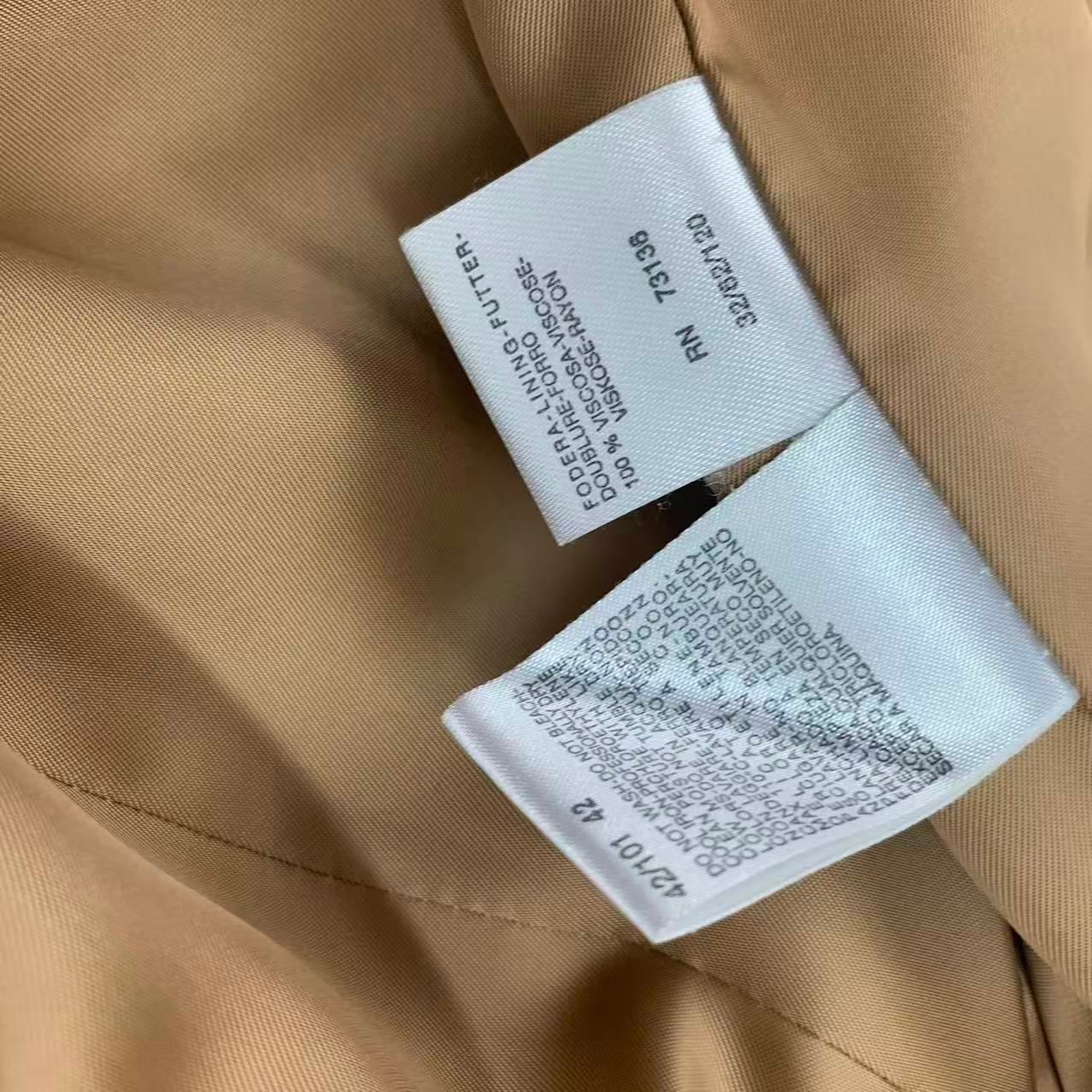 Max Mara Long Length Belt Wrap Coat Beige 42 — view 5