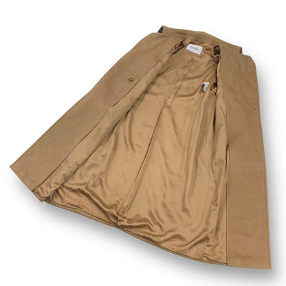 Max Mara Long Length Belt Wrap Coat Beige 42 — view 4