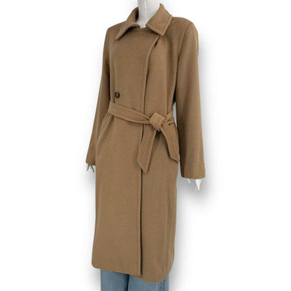 Max Mara Long Length Belt Wrap Coat Beige 42 — view 2
