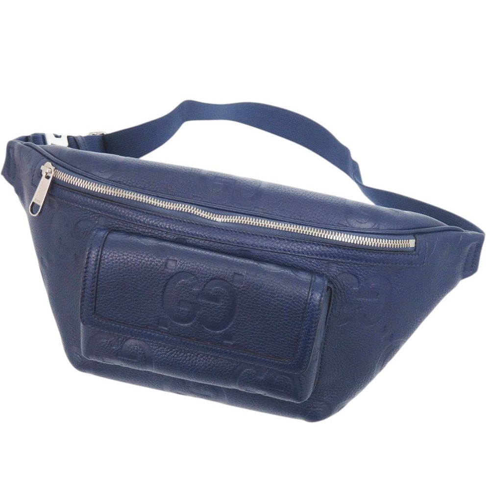 Gucci GG Leather Blue Belt Bag