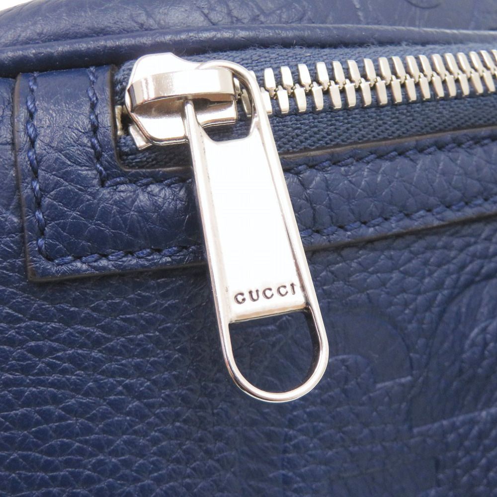 Gucci GG Leather Blue Belt Bag — view 8