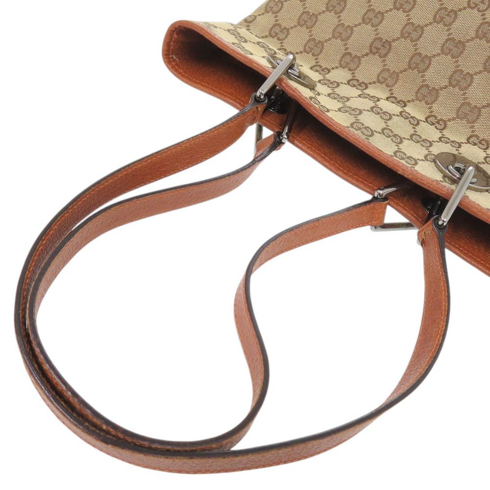 Gucci GG Canvas Leather Beige Tote — view 7