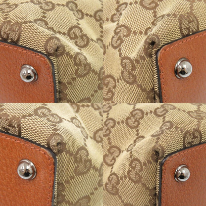 Gucci GG Canvas Leather Beige Tote — view 4