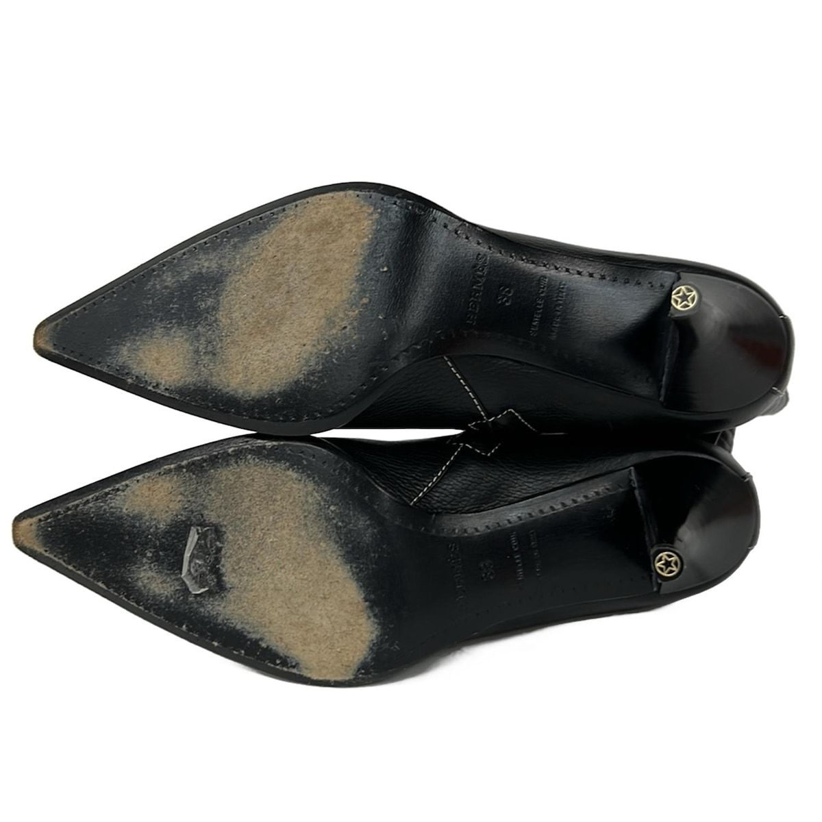 Hermes Short Boots 38 Black Silver Leather — view 4