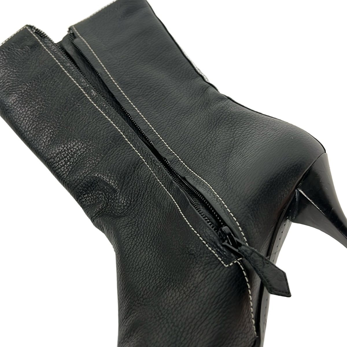 Hermes Short Boots 38 Black Silver Leather — view 5