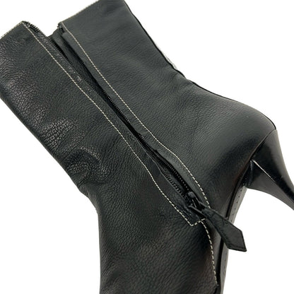 Hermes Short Boots 38 Black Silver Leather — view 5