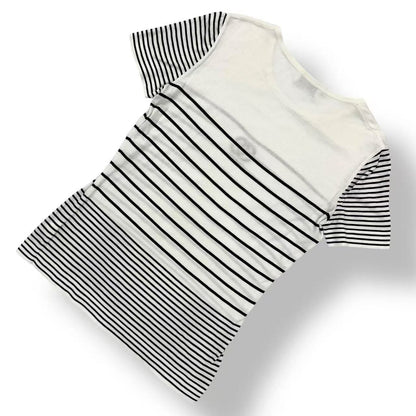 Chanel CC Logo Embroidery Border Cotton Short Sleeve Knit Top Sweater — view 3