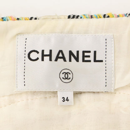 Chanel CC Logo Medal Button Tweed Collarless Jacket 34 — view 5