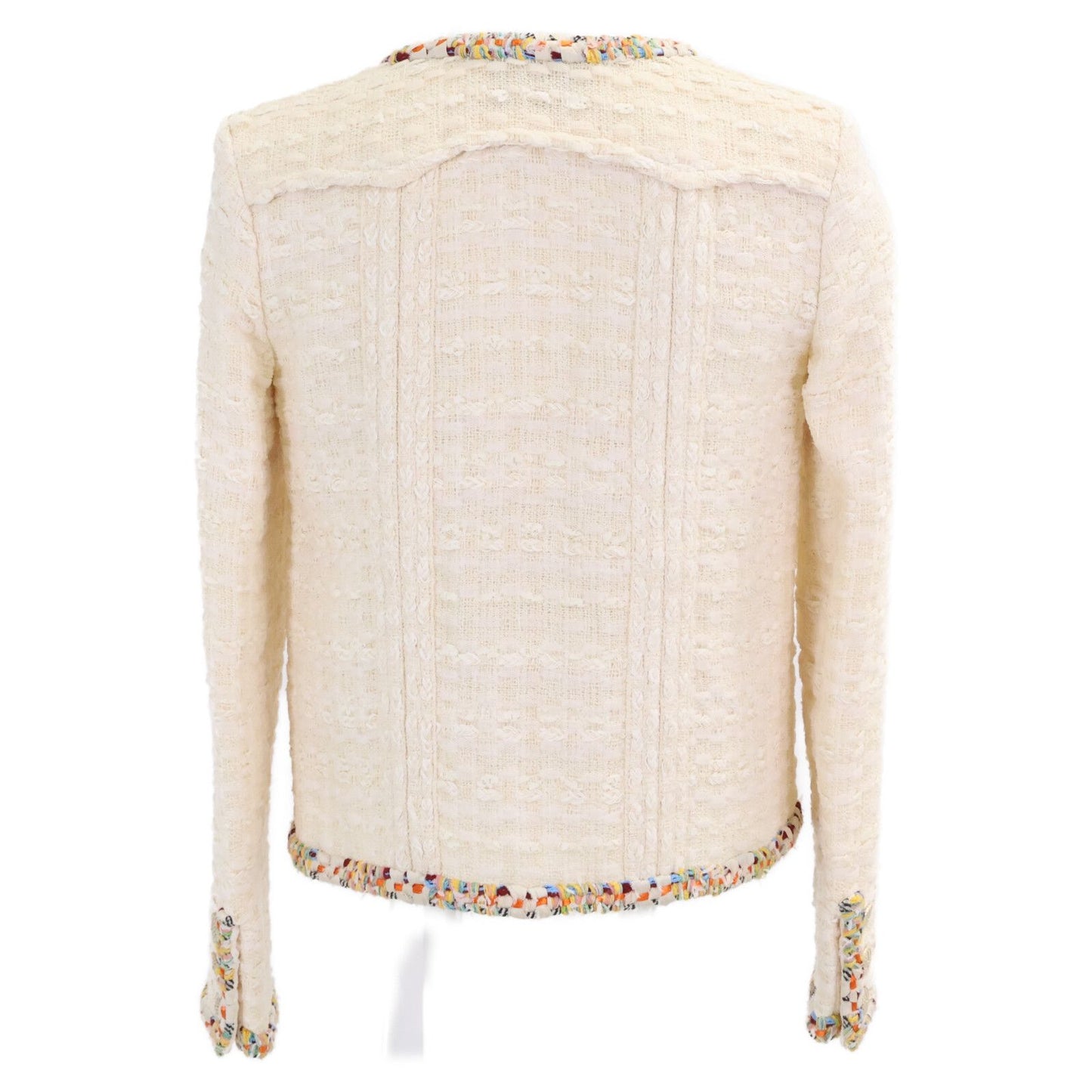 Chanel CC Logo Medal Button Tweed Collarless Jacket 34 — view 3